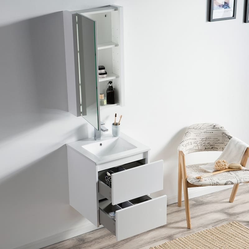 Solid Wood Luxury Wall-Mounted Vanity Set
