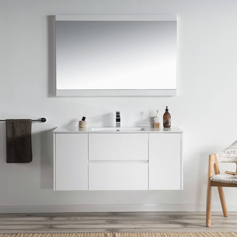 Solid Wood Luxury Wall-Mounted Vanity Set