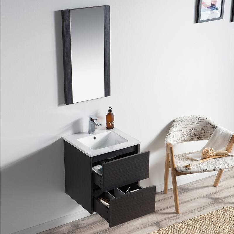 Solid Wood Luxury Wall-Mounted Vanity Set