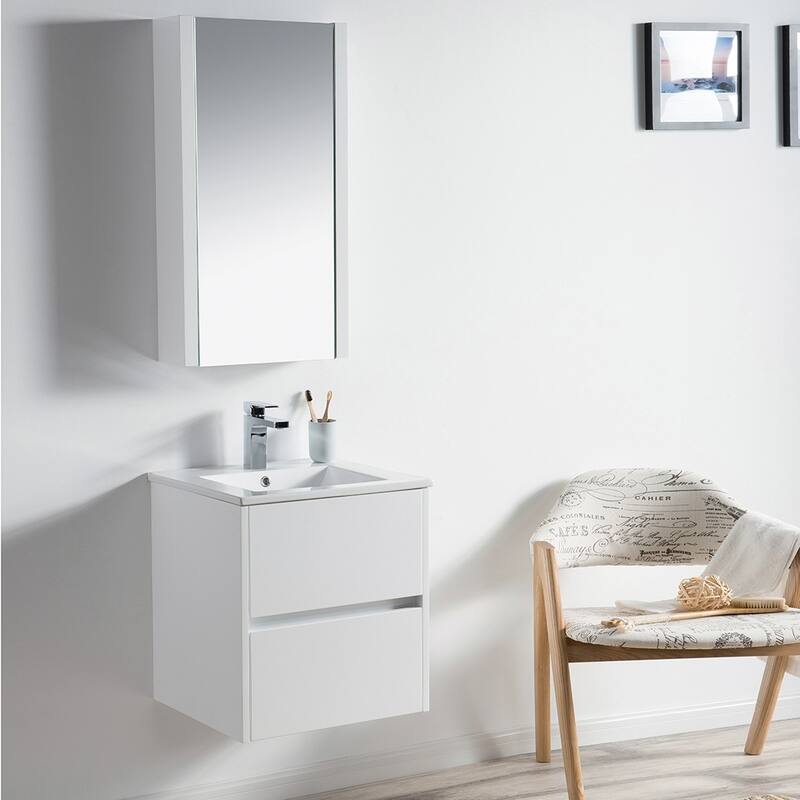 Solid Wood Luxury Wall-Mounted Vanity Set