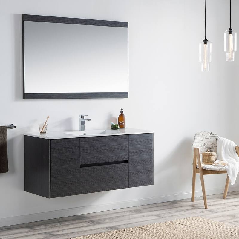 Solid Wood Luxury Wall-Mounted Vanity Set