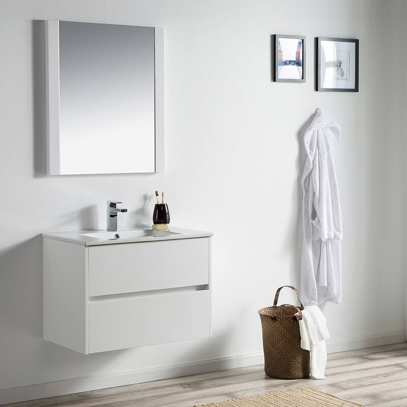 Solid Wood Luxury Wall-Mounted Vanity Set