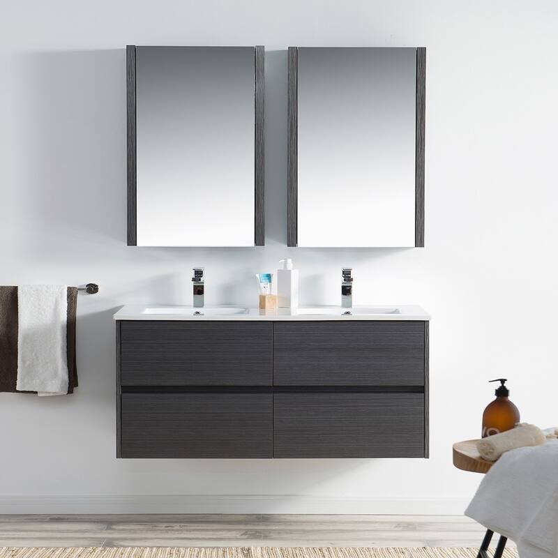 Solid Wood Luxury Wall-Mounted Vanity Set