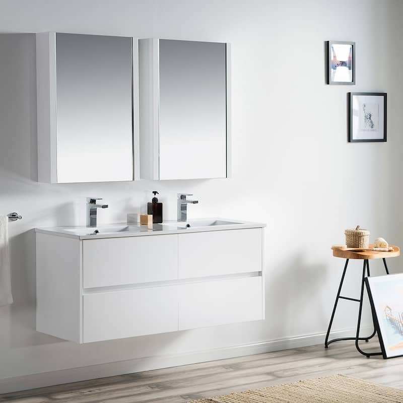 Solid Wood Luxury Wall-Mounted Vanity Set