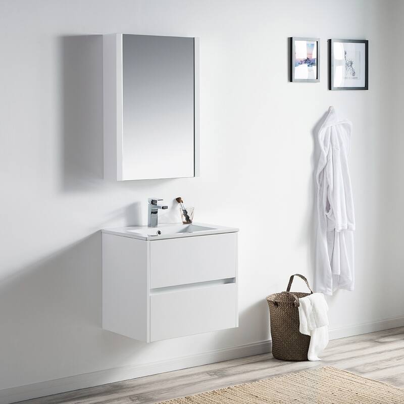 Solid Wood Luxury Wall-Mounted Vanity Set