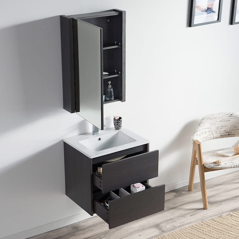 Solid Wood Luxury Wall-Mounted Vanity Set
