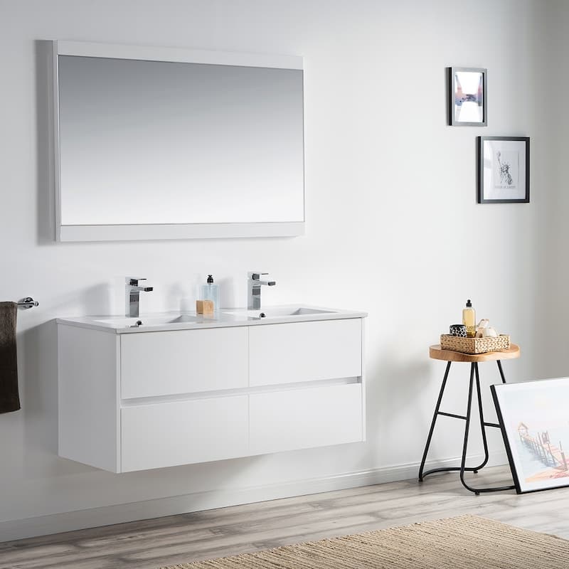 Solid Wood Luxury Wall-Mounted Vanity Set