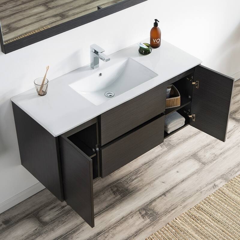 Solid Wood Luxury Wall-Mounted Vanity Set