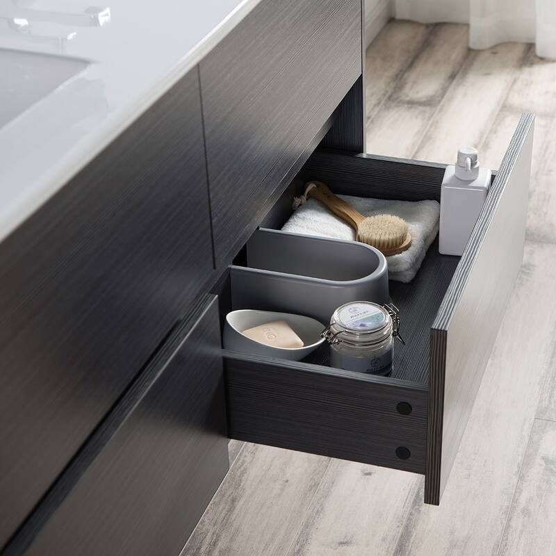 Solid Wood Luxury Wall-Mounted Vanity Set