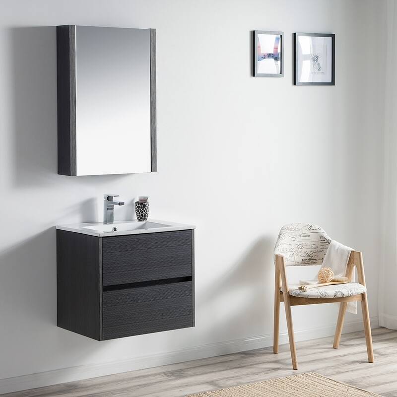Solid Wood Luxury Wall-Mounted Vanity Set