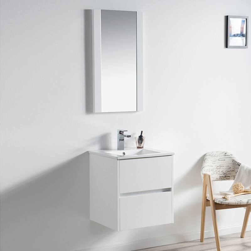 Solid Wood Luxury Wall-Mounted Vanity Set