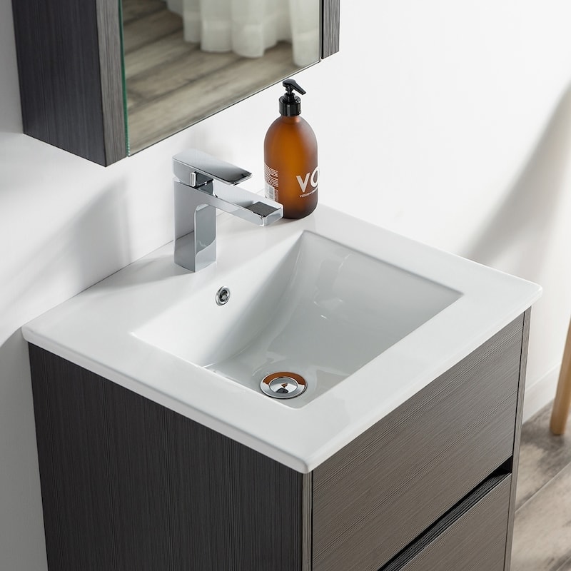 Solid Wood Luxury Wall-Mounted Vanity Set
