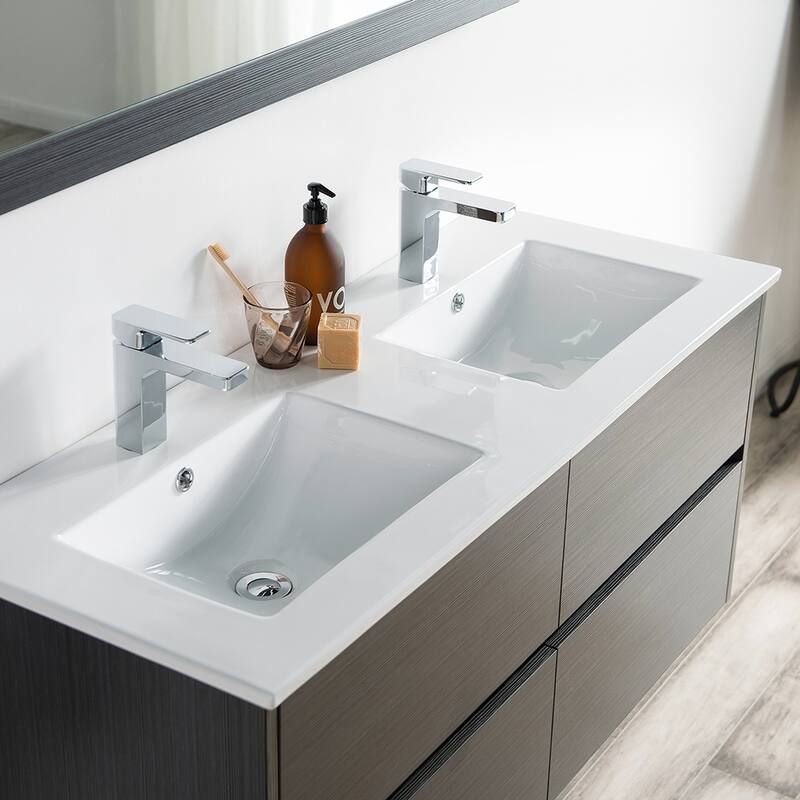 Solid Wood Luxury Wall-Mounted Vanity Set