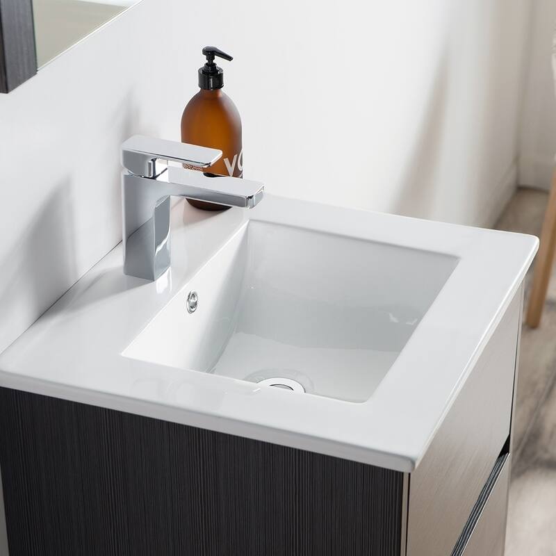 Solid Wood Luxury Wall-Mounted Vanity Set