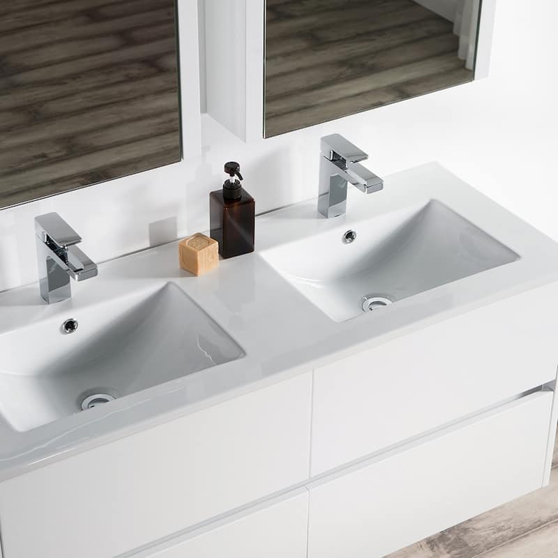 Solid Wood Luxury Wall-Mounted Vanity Set