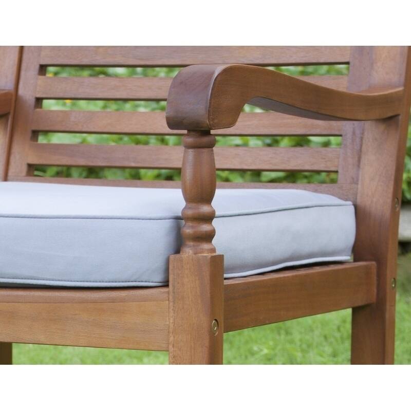 Teba Natural Acacia Rocking Chair with Grey Cushion by Havenside Home