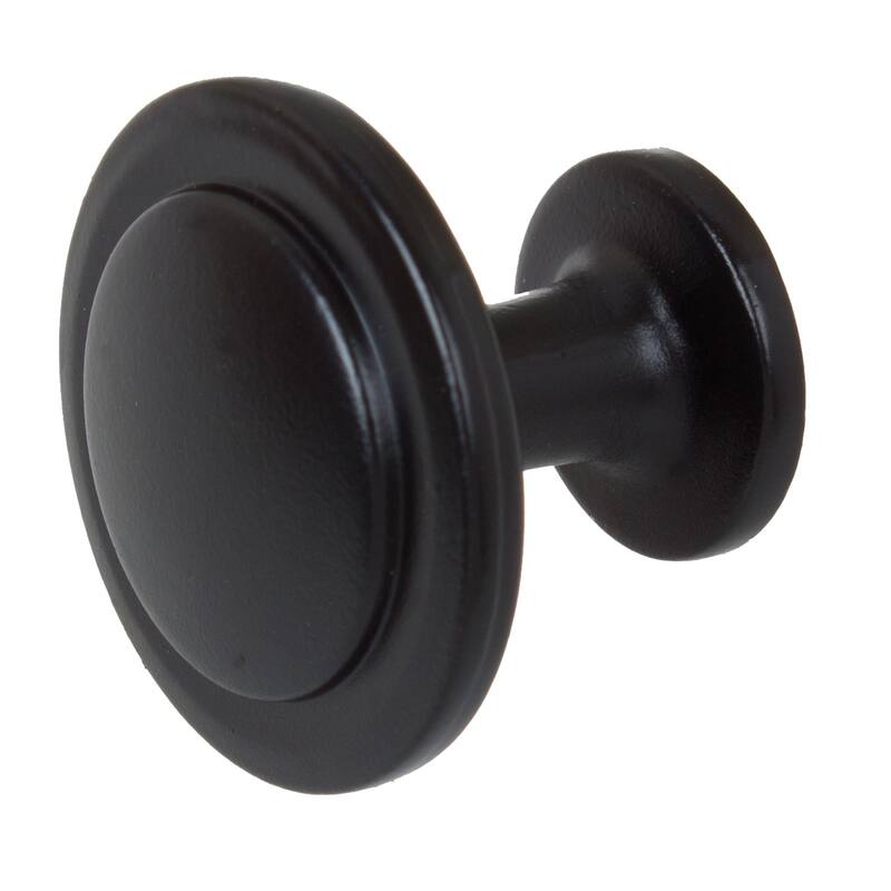 GlideRite 5-Pack 1-1/4 in. Matte Black Round Ring Cabinet Knobs - Matte Black