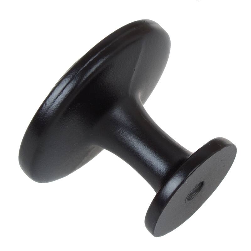 GlideRite 5-Pack 1-1/4 in. Matte Black Round Ring Cabinet Knobs - Matte Black