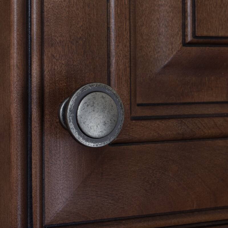 GlideRite 5-Pack 1-1/4 in. Weathered Nickel Round Ring Cabinet Knobs - Weathered Nickel
