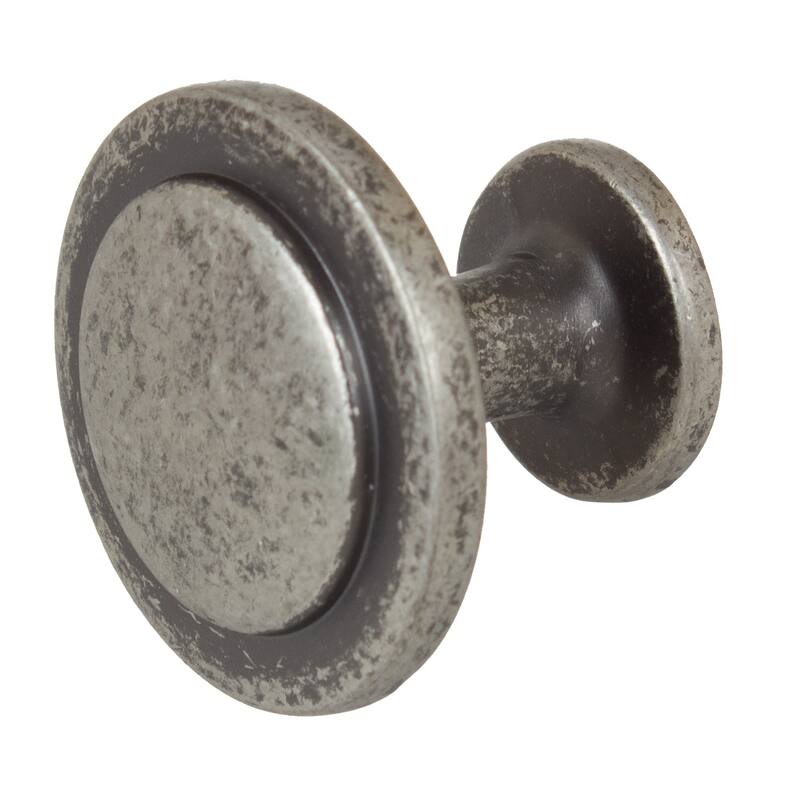 GlideRite 5-Pack 1-1/4 in. Weathered Nickel Round Ring Cabinet Knobs - Weathered Nickel
