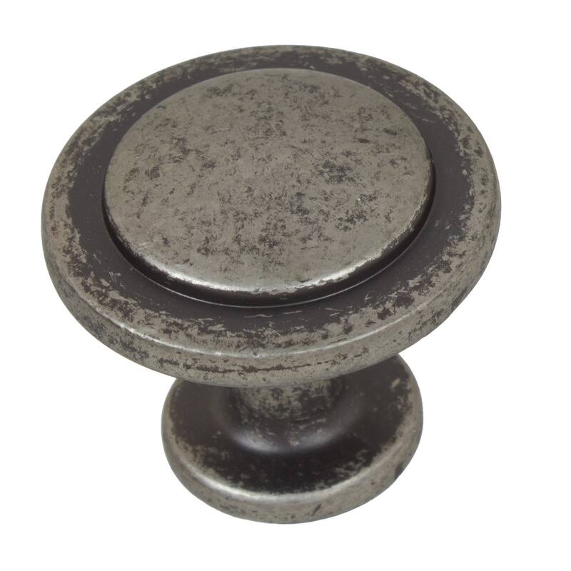 GlideRite 5-Pack 1-1/4 in. Weathered Nickel Round Ring Cabinet Knobs - Weathered Nickel