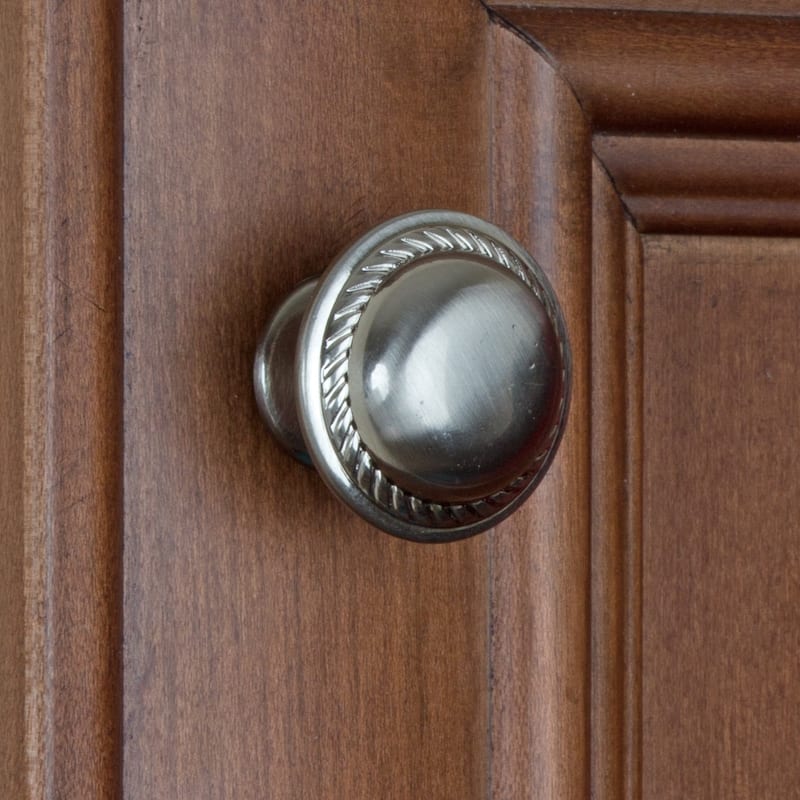 GlideRite 5-Pack 1-1/8 in. Satin Nickel Round Rope Cabinet Knobs - Satin Nickel