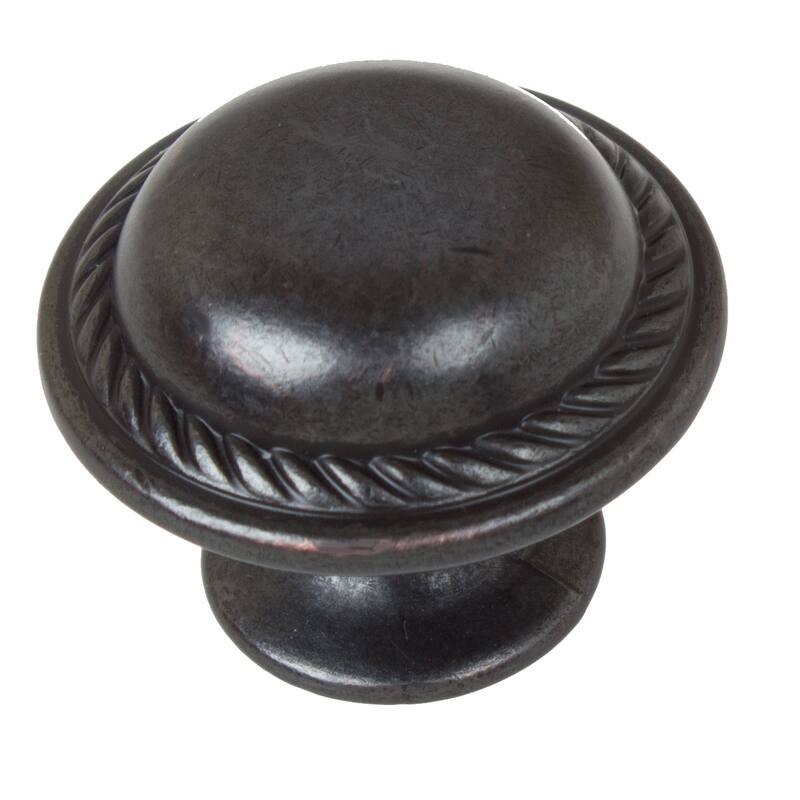 GlideRite 5-Pack 1-1/8 in. Oil Rubbed Bronze Round Rope Cabinet Knobs - Oil Rubbed Bronze