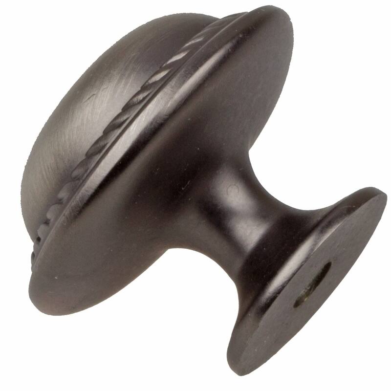 GlideRite 5-Pack 1-1/8 in. Satin Pewter Round Rope Cabinet Knobs - Satin Pewter