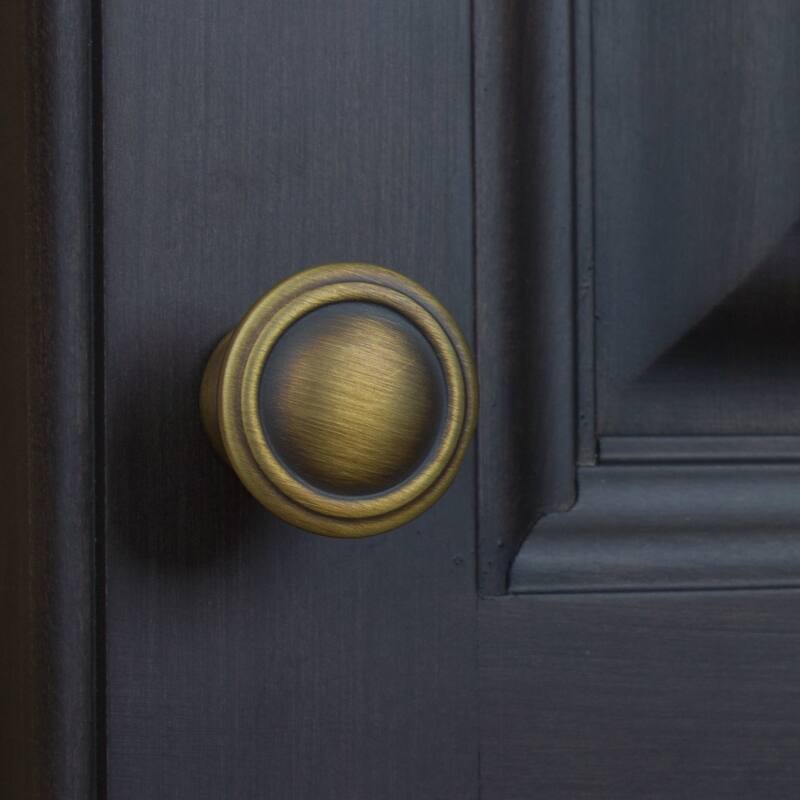 GlideRite 5-Pack 1 in. Antique Reeded Round Cabinet Knobs