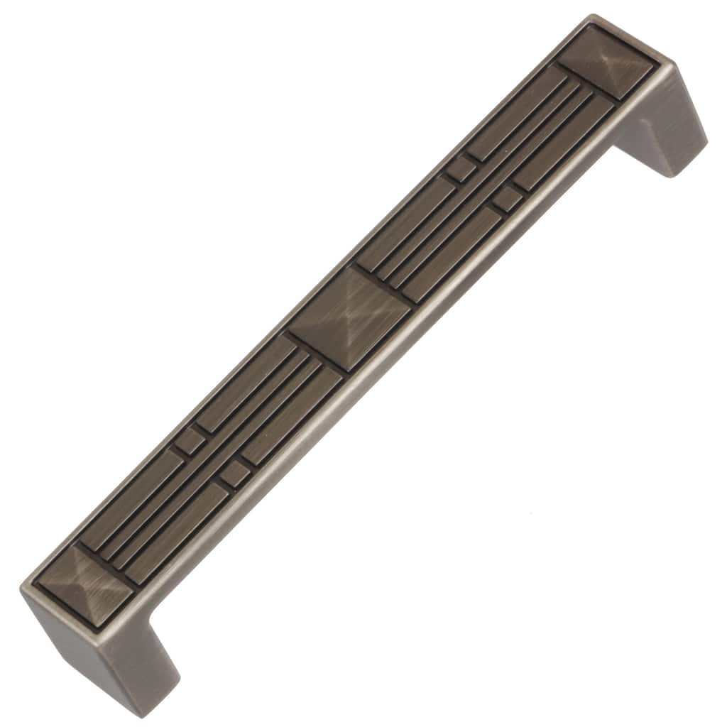 GlideRite 5-Pk 5 in. CC Satin Pewter Rectangle Craftsman Cabinet Pulls - Satin Pewter