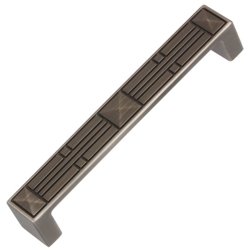 GlideRite 5-Pk 5 in. CC Satin Pewter Rectangle Craftsman Cabinet Pulls - Satin Pewter