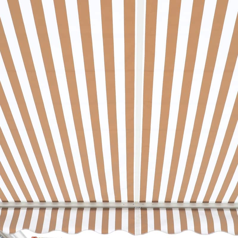Outsunny 10'x8' Retractable Sun Shade Patio/Window Awning that Opens Smooth & Quietly, Reducing Heat in Your Home, Beige