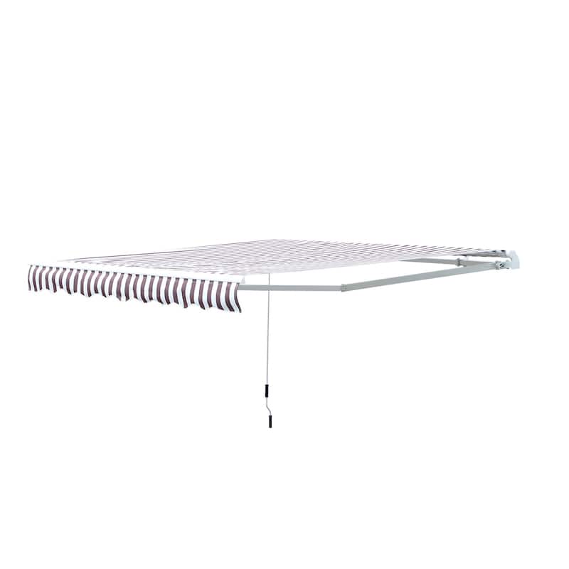 Outsunny 10'x8' Retractable Sun Shade Patio/Window Awning that Opens Smooth & Quietly, Reducing Heat in Your Home, Brown