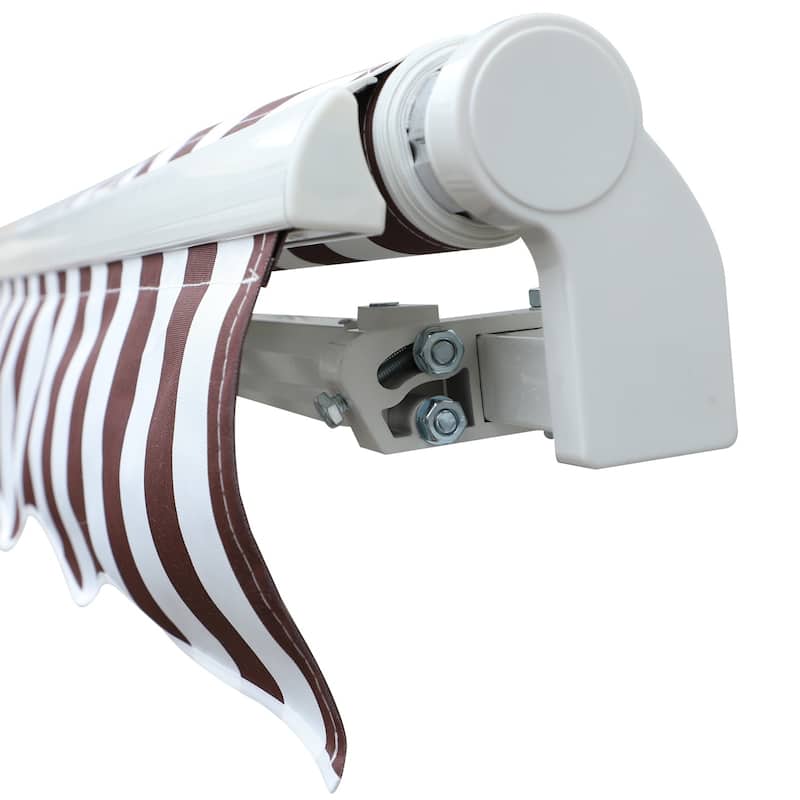 Outsunny 10'x8' Retractable Sun Shade Patio/Window Awning that Opens Smooth & Quietly, Reducing Heat in Your Home, Brown