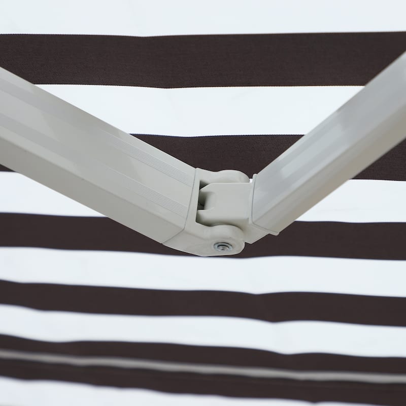 Outsunny 10'x8' Retractable Sun Shade Patio/Window Awning that Opens Smooth & Quietly, Reducing Heat in Your Home, Brown