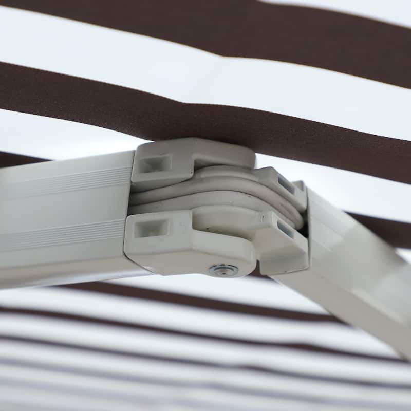 Outsunny 10'x8' Retractable Sun Shade Patio/Window Awning that Opens Smooth & Quietly, Reducing Heat in Your Home, Brown