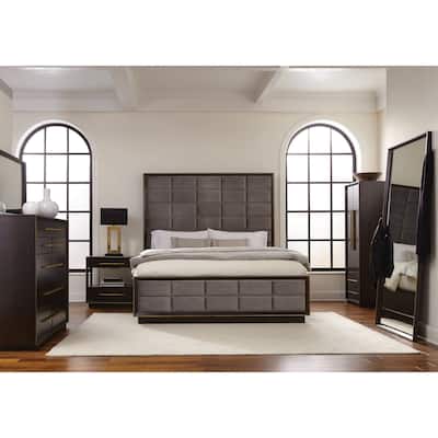 Modesto Smoked Peppercorn and Grey 6-piece Panel Bedroom Set