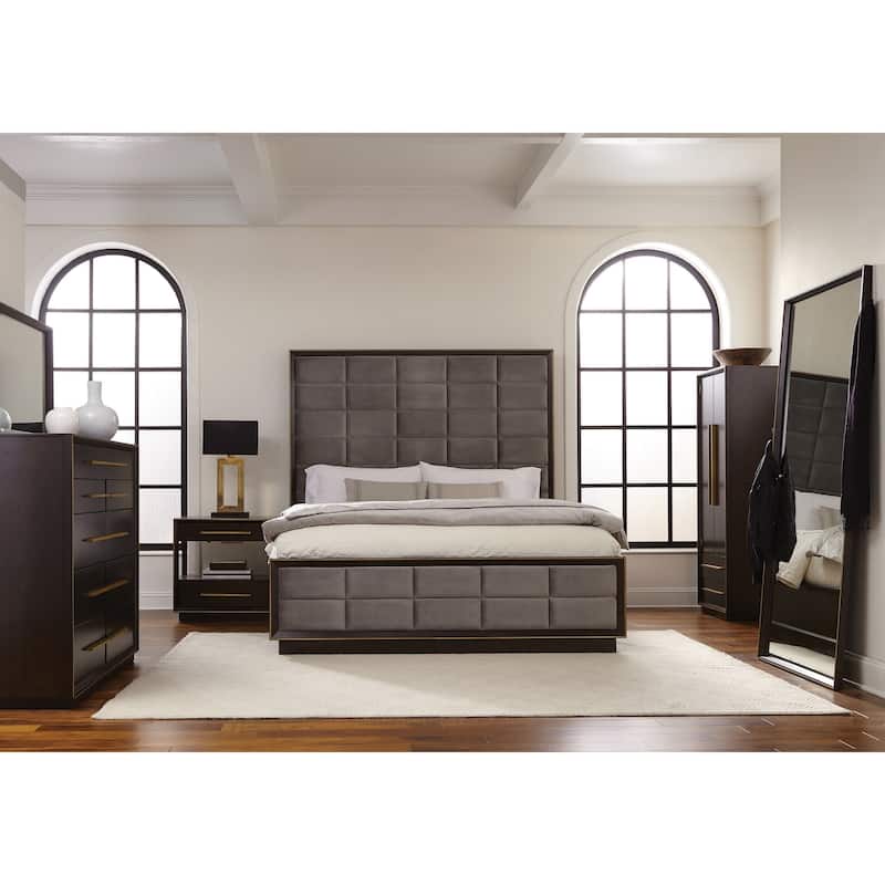 Modesto Smoked Peppercorn and Grey 6-piece Panel Bedroom Set - Queen
