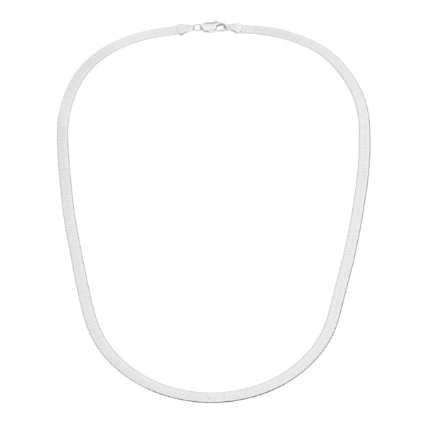 14k White Gold Overlay 20 inch Herringbone Necklace Gold Overlay Necklaces