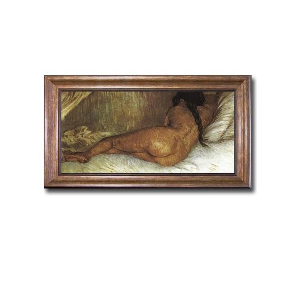 slide 1 of 1, Back Nude Woman Reclining by Vincent Van Gogh Bronze-Gold Framed Canvas Art (22 in x 40 in Framed Size)