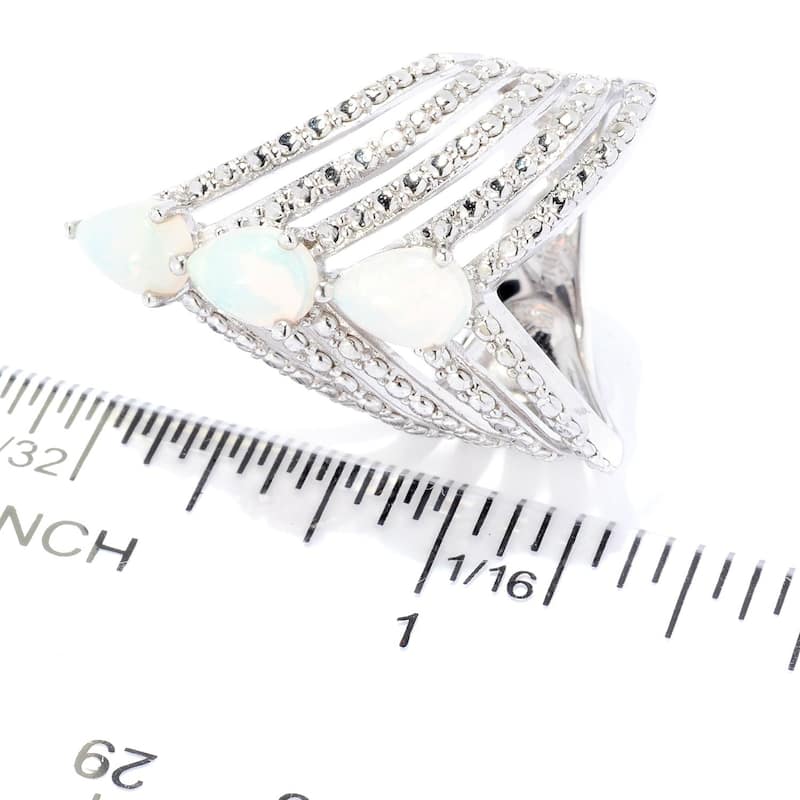 925 Sterling Silver Ethiopian Opal Ring
