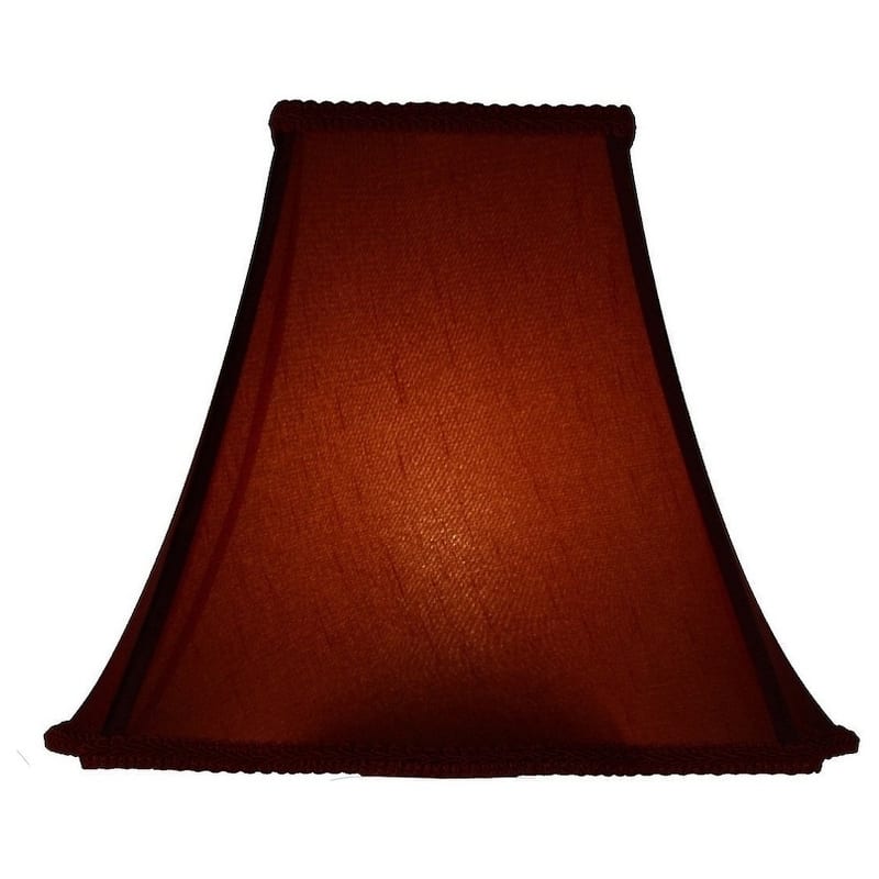 Scalloped Box Lamp Shade, 4" Top, 10" Bottom, 8" Slant - Burgundy
