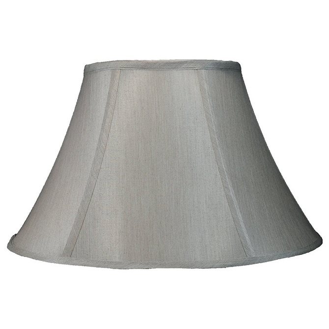Faux Silk Bell Lamp Shade, 6" Top, 12" Bottom, 8" Slant - Champagne