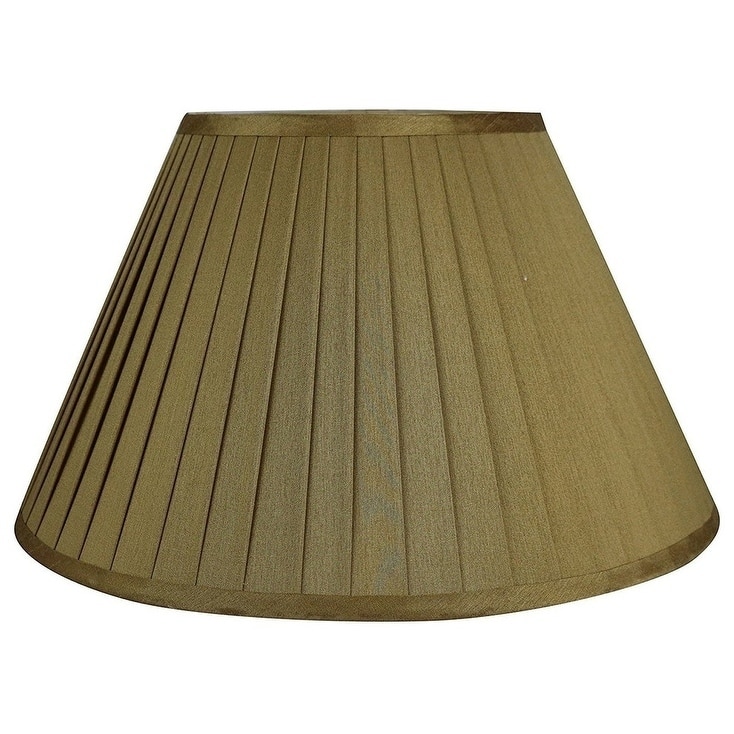 Faux Silk Side Pleat Lamp Shade, 12" to 16" Bottom Size - 16" - Gold