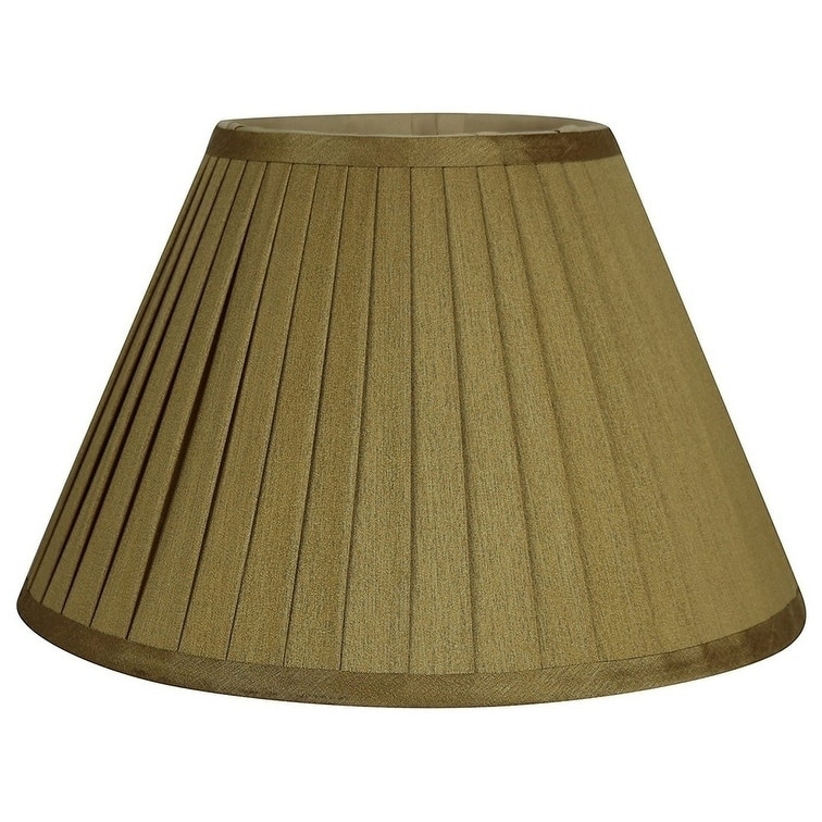 Faux Silk Side Pleat Lamp Shade, 12" to 16" Bottom Size - 12" - Gold