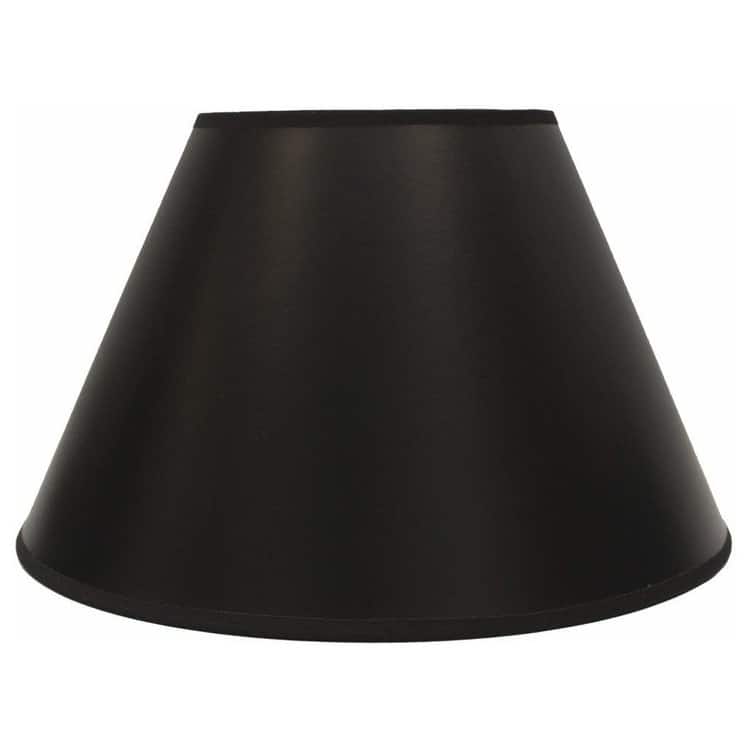Conical Lamp Shade, Black Parchment With Gold Liner, 12" to 14" Bottom Size - 14"