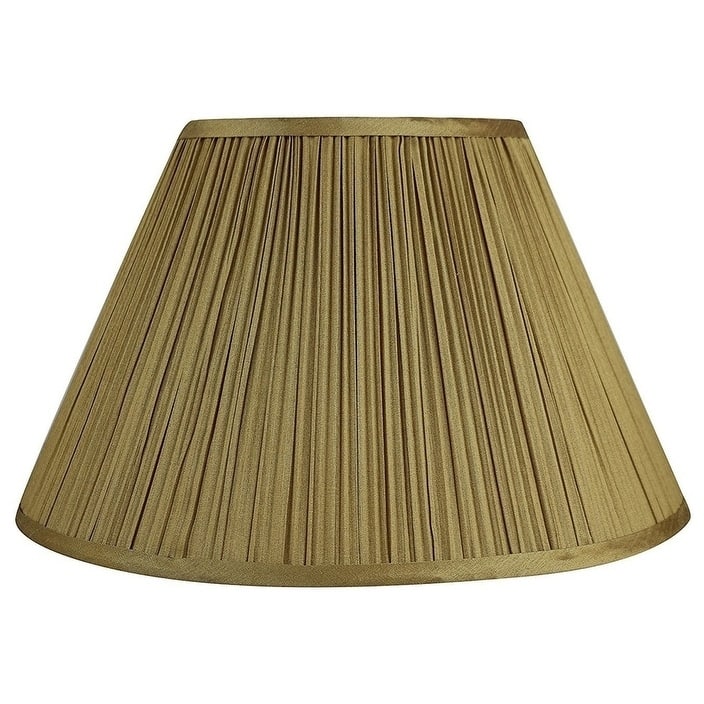 Faux Silk Mushroom Pleated Lamp Shade, 8" Top, 16" Bottom, 10" Slant - Gold