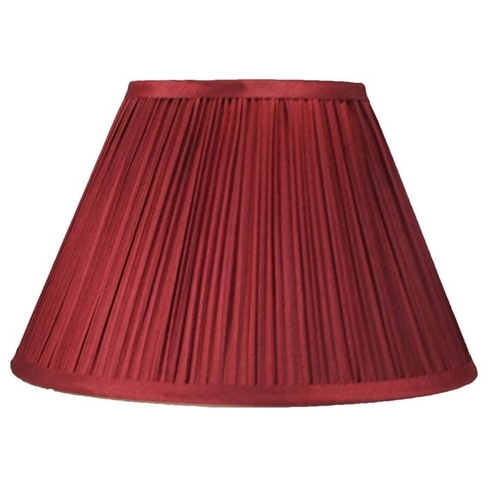 Faux Silk Mushroom Pleated Lamp Shade, 8" Top, 16" Bottom, 10" Slant - Burgundy