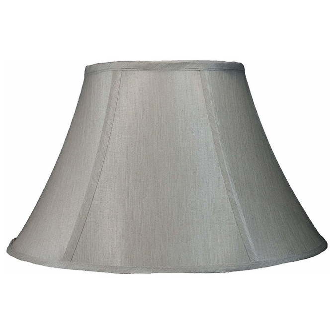 Faux Silk Bell Lamp Shade, 8" Top, 16" Bottom, 10" Slant - Champagne
