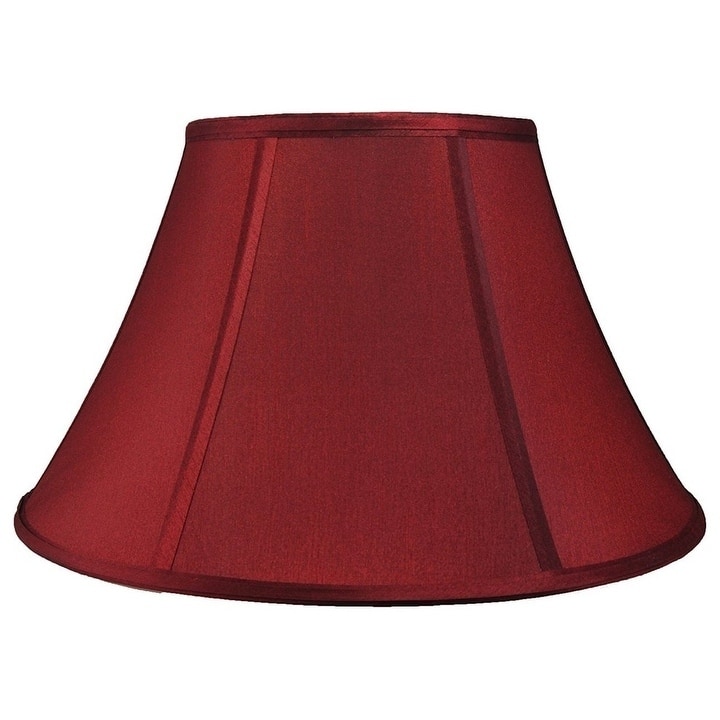 Faux Silk Bell Lamp Shade, 8" Top, 16" Bottom, 10" Slant - Burgundy